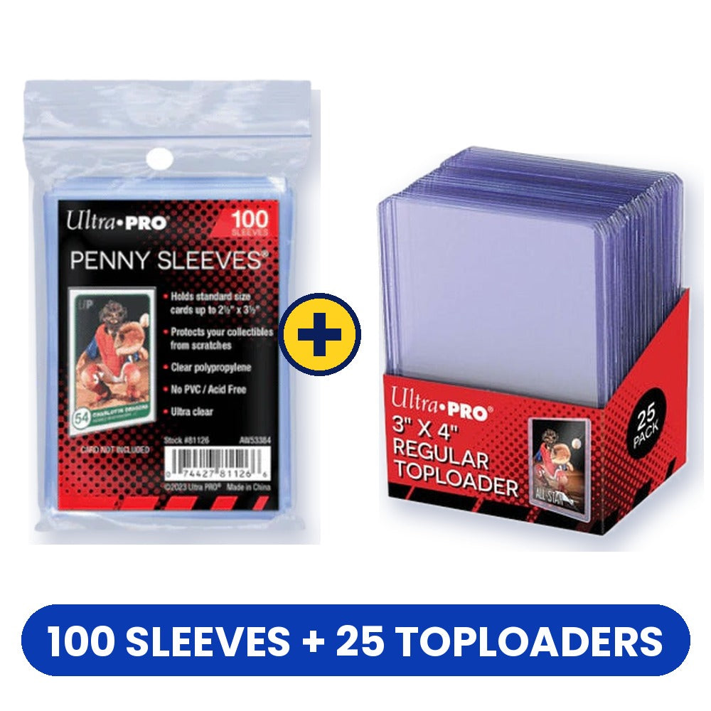 100 Ultra Pro card sleeves + 25 Ultra Pro toploaders